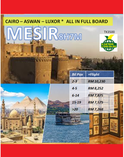 Private Mesir Cairo Aswan Luxor 8H7M